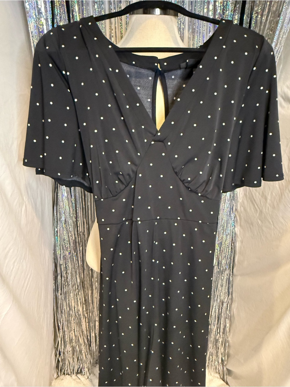 torrid Black Romper with White Polka Dots